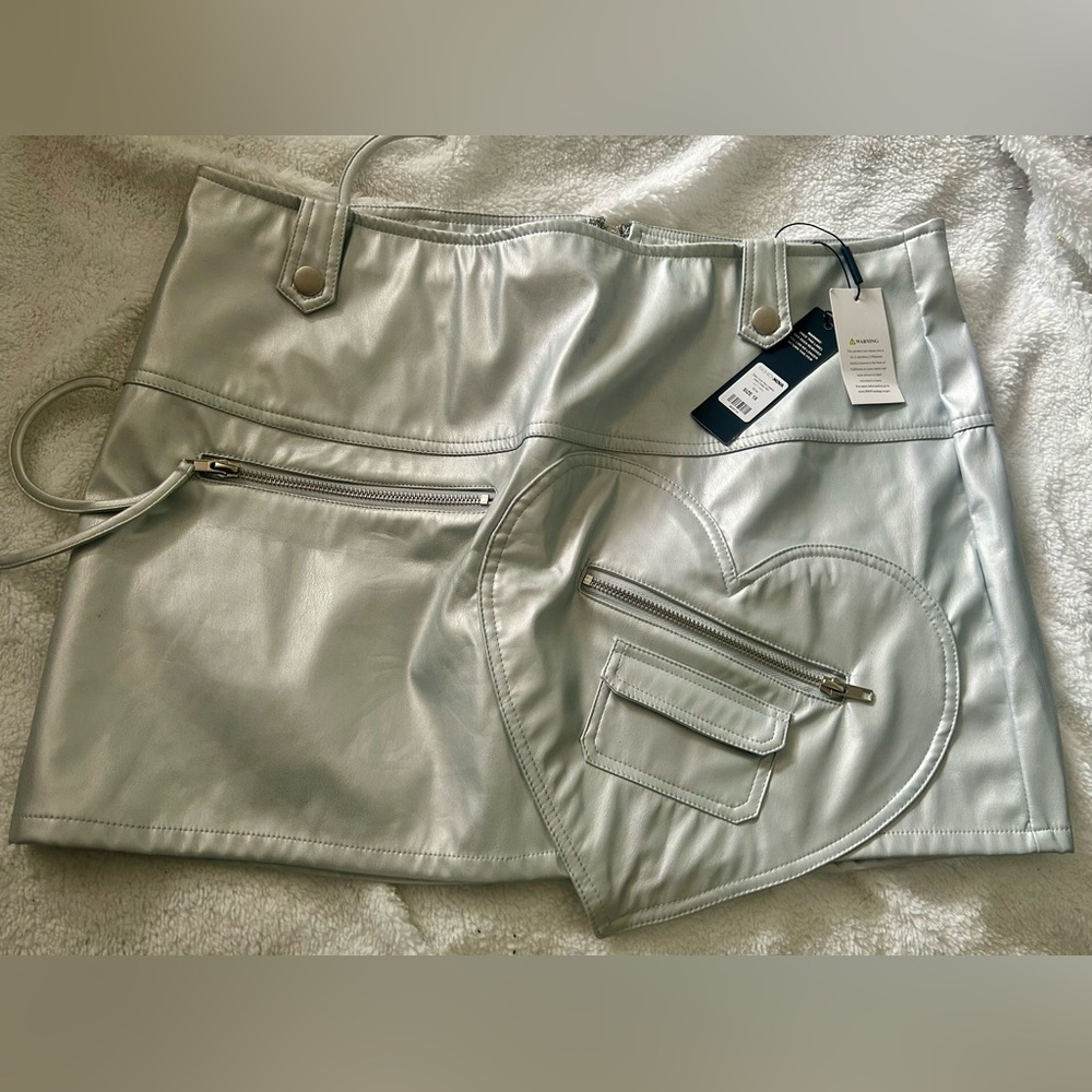Fashion Nova Silver Mini Skirt